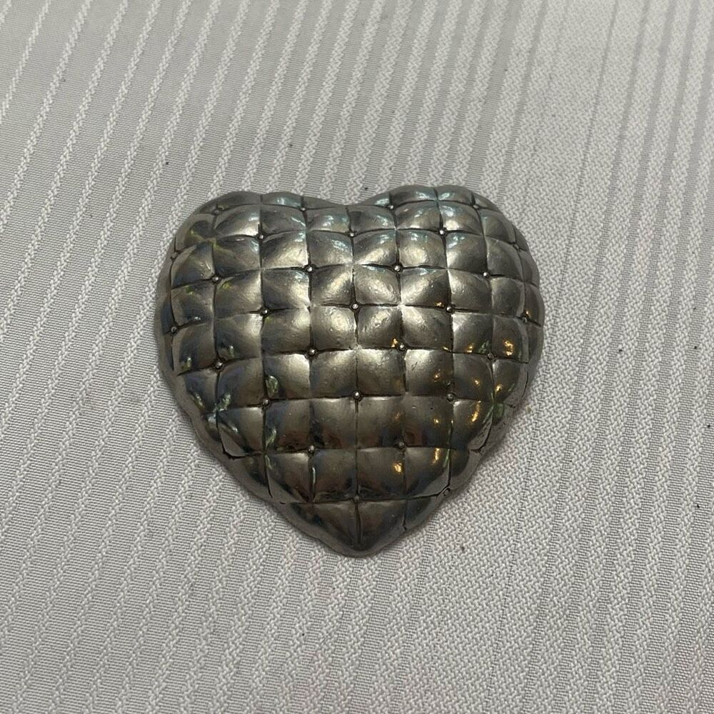 1988 Seagull Pewter Canada Heart Brooch Pin Signed & Dated
